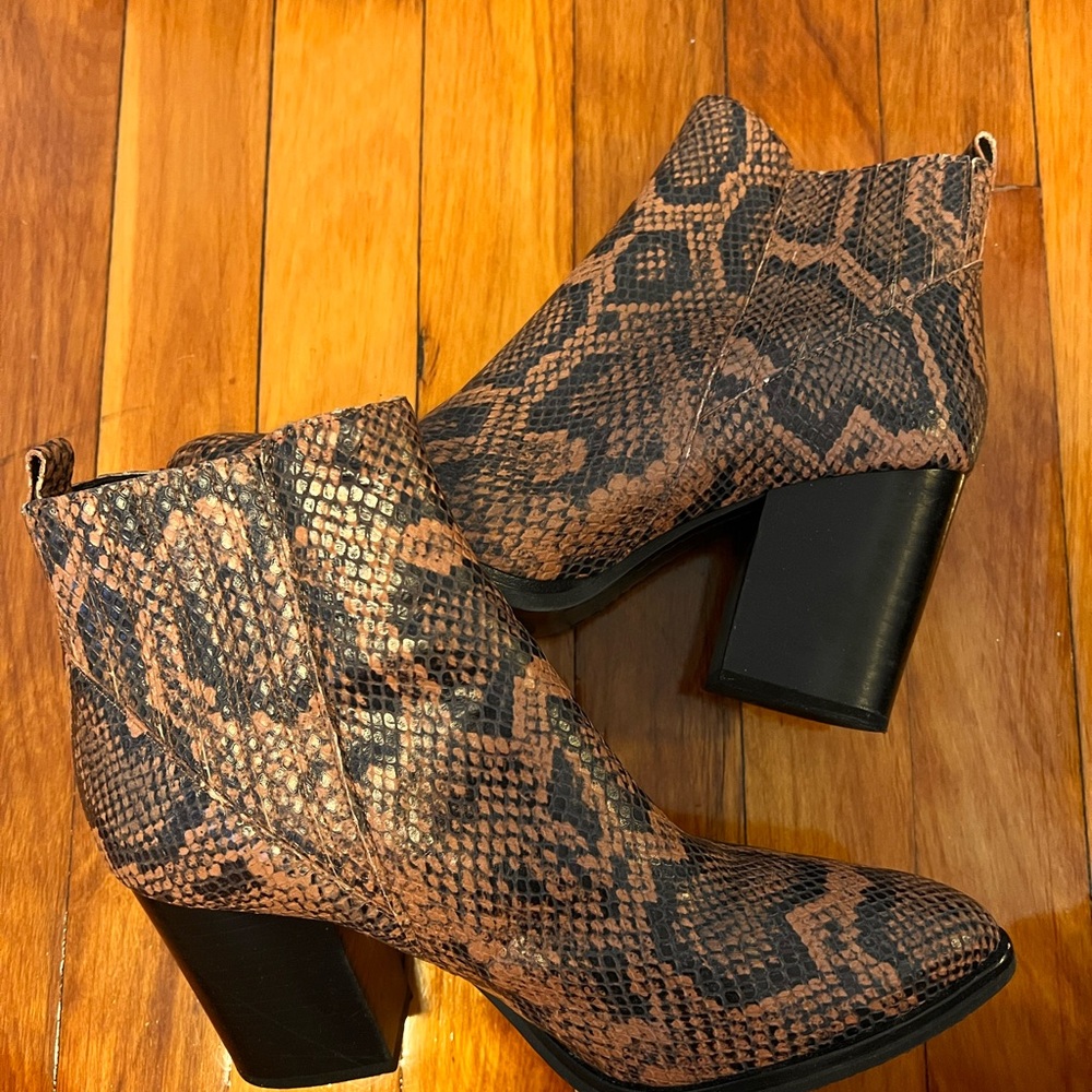 Marc Fisher Snakeskin Ankle Boots